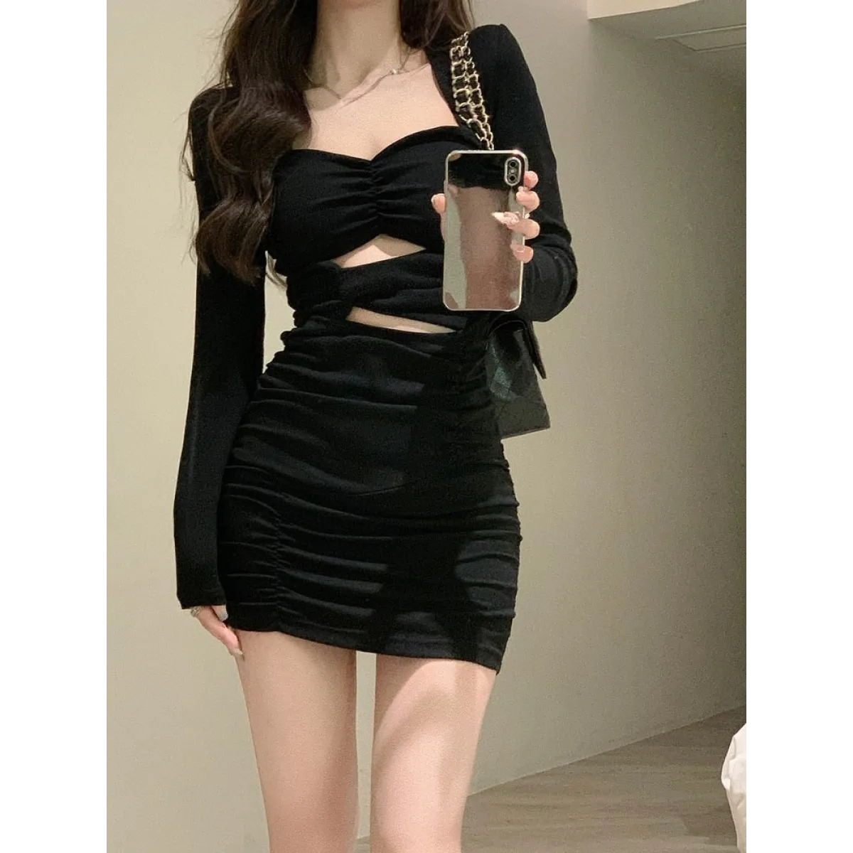 Short Black Bodycon Dress - All Dresses - 5