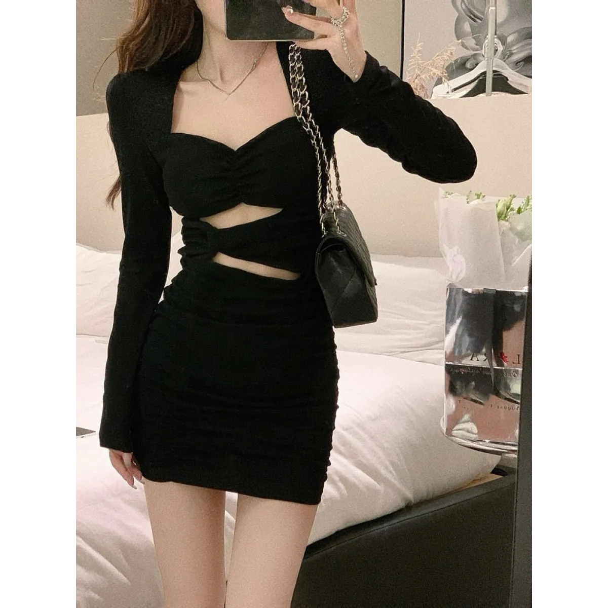 Short Black Bodycon Dress - All Dresses - 7
