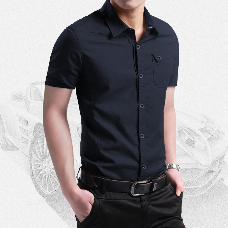 Short Sleeve Slim Fit Dress Shirt - All Dresses - Shirts & Tops - 2 - 2024