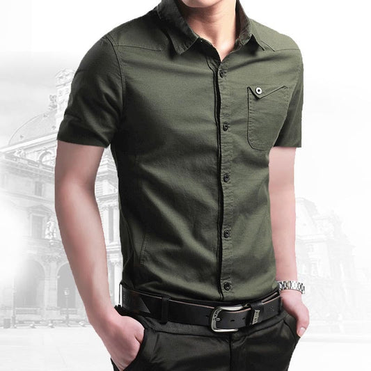 Short Sleeve Slim Fit Dress Shirt - All Dresses - Shirts & Tops - 1 - 2024