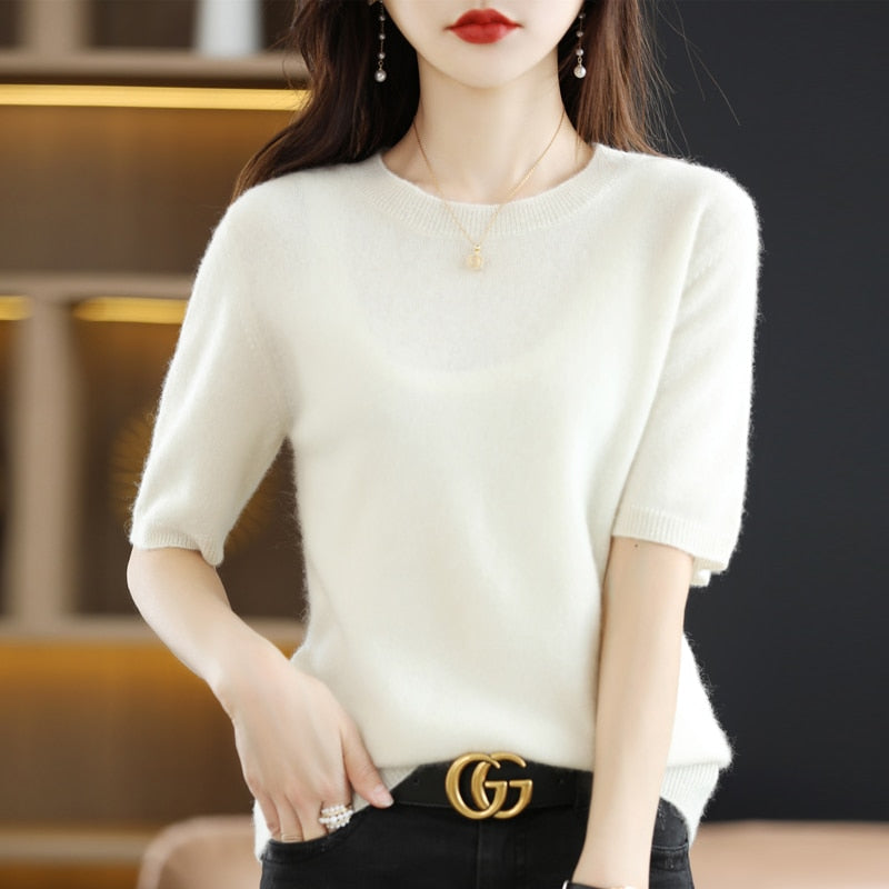 Short Sleeve Summer Sweater - Beige / L / Nearest Warehouse - T-Shirts - Shirts & Tops - 23 - 2024