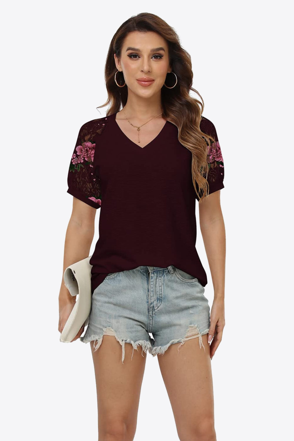 Short Sleeve V-Neck Tee - T-Shirts - Shirts & Tops - 32 - 2024