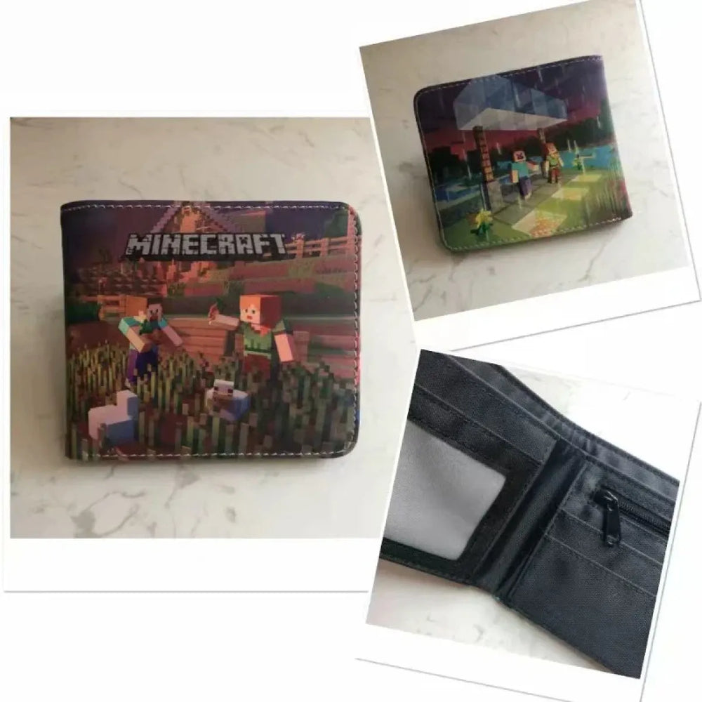 Minecraft Cartoon Bifold Short Wallet - Women Bags & Wallets - Wallets - 1