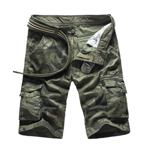 Military Camouflage Denim Cargo Shorts - Green Camo 1 / 36 - Shorts - Shorts - 10 - 2024