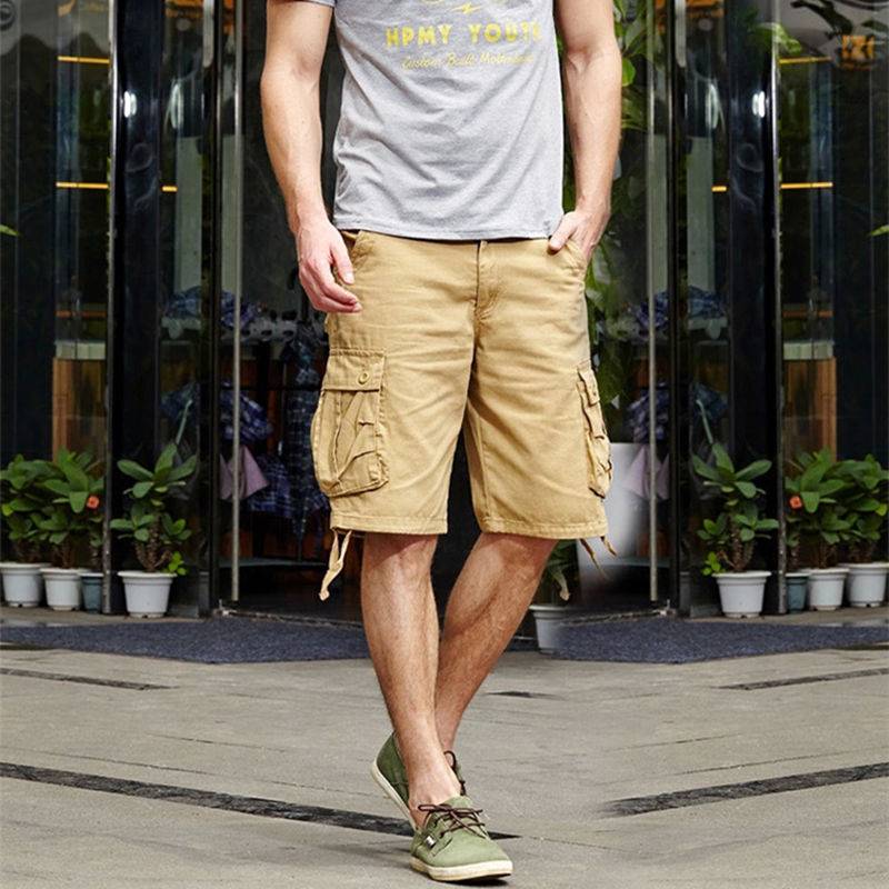 Patterned Button Cotton Cargo Trousers Shorts - Shorts - Shorts - 3 - 2024