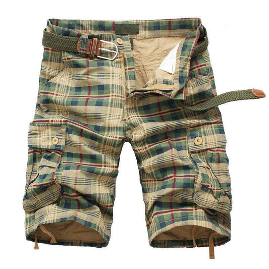 Plaid Patterned Cargo Shorts - Shorts - Shorts - 1 - 2024