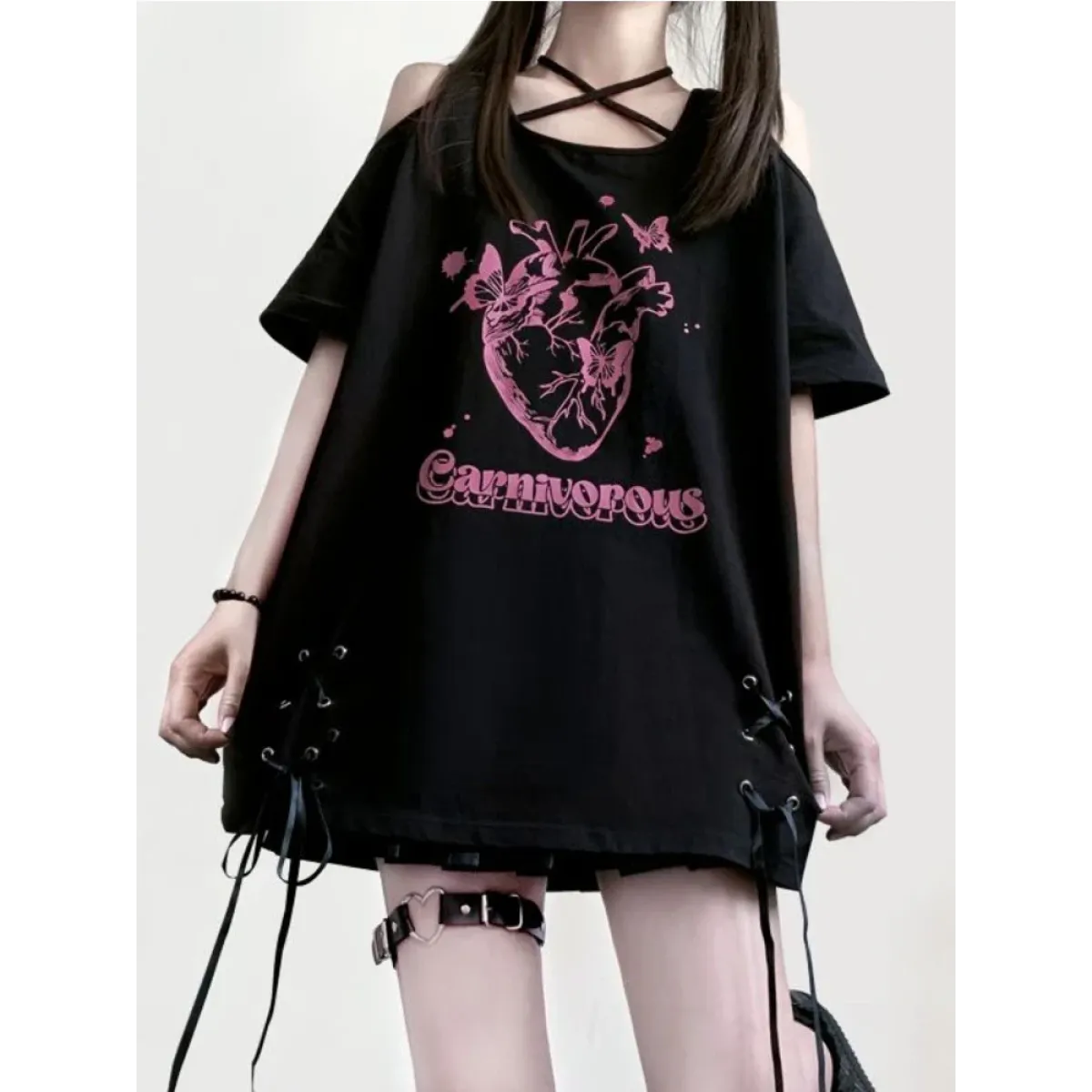 Off Shoulder Bow T-Shirt - Best Sellers - Short - Sweetheart - T-Shirts - 17