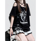 Off Shoulder Bow T-Shirt - T-Shirts - Short - Sweetheart - T-Shirts - 2