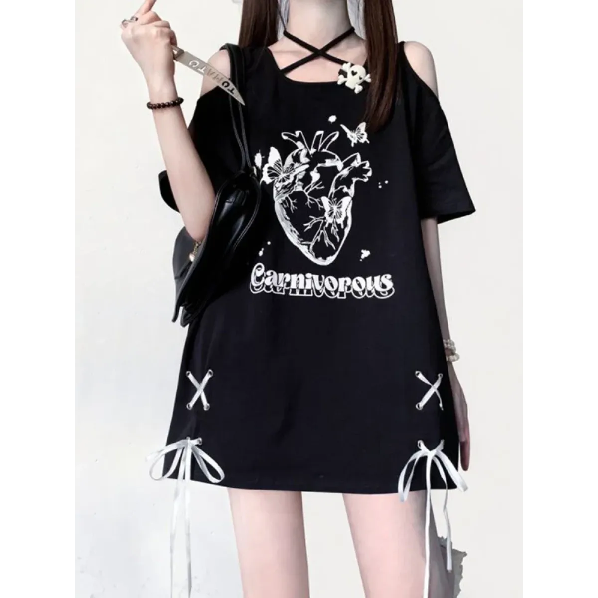 Off Shoulder Bow T-Shirt - T-Shirts - Short - Sweetheart - T-Shirts - 5