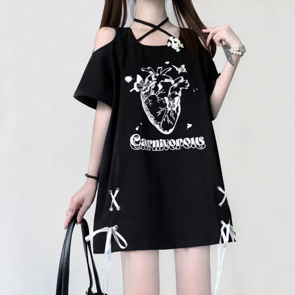 Off Shoulder Bow T-Shirt - T-Shirts - Short - Sweetheart - T-Shirts - 8