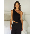 Harajuku One Shoulder Crop Top - Women’s Clothing & Accessories - Tops - 1
