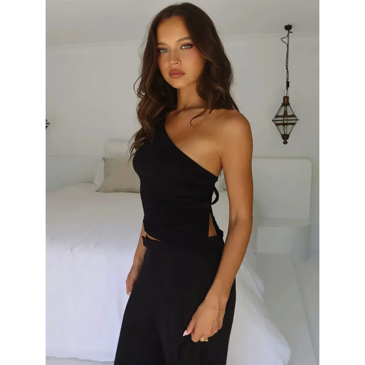 Harajuku One Shoulder Crop Top - Women’s Clothing & Accessories - Tops - 3