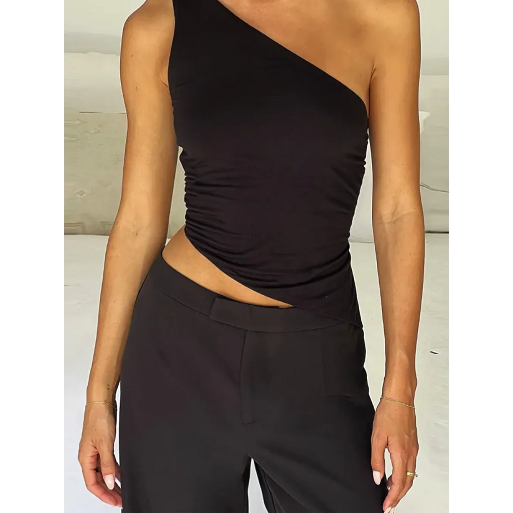 Harajuku One Shoulder Crop Top - Women’s Clothing & Accessories - Tops - 4