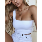 Harajuku One Shoulder Crop Top - Women’s Clothing & Accessories - Tops - 1