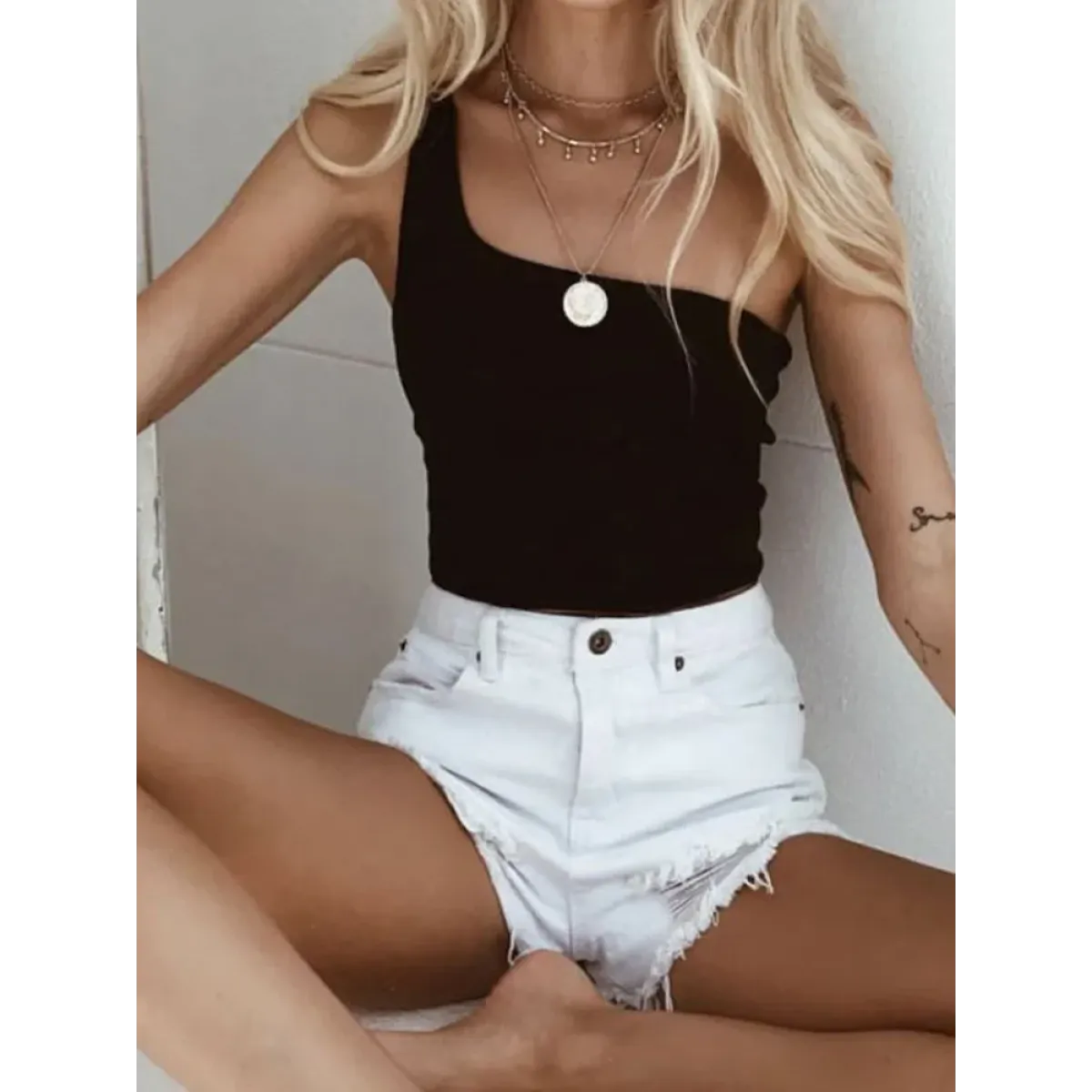 Harajuku One Shoulder Crop Top - Women’s Clothing & Accessories - Tops - 5