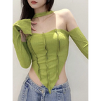 Harajuku Off Shoulder Halter Top - Tops & Tees - Tops - 1