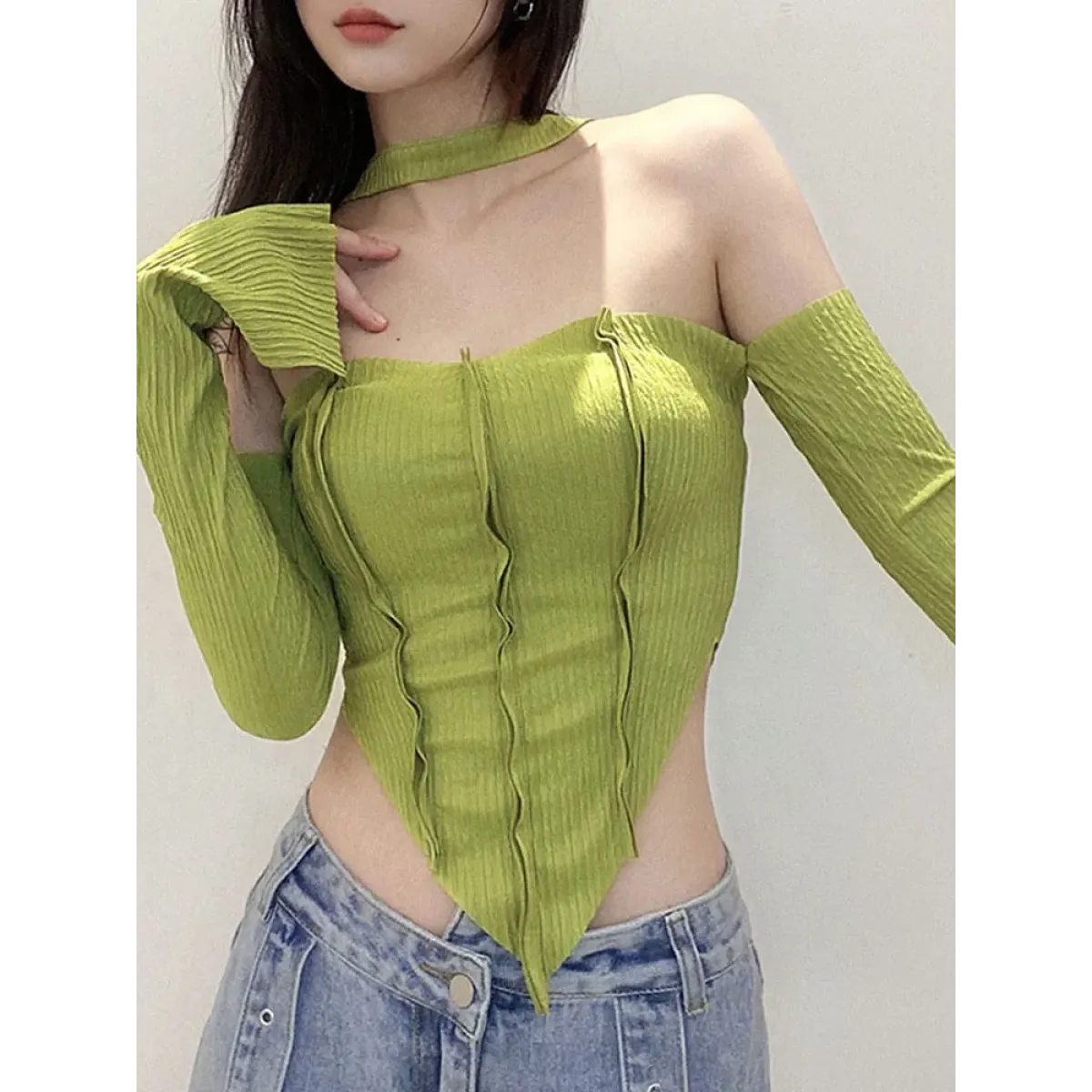 Harajuku Off Shoulder Halter Top - Best Sellers - Tops - 1