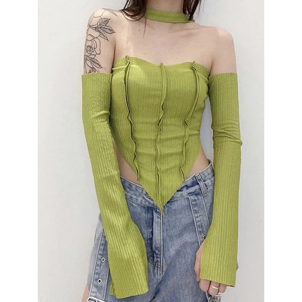 Harajuku Off Shoulder Halter Top - Tops & Tees - Tops - 2