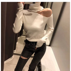 Off Shoulder Knitted Sweater - Sweaters - 10