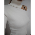 Off Shoulder Knitted Sweater - Sweaters - 14