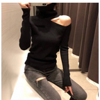 Off Shoulder Knitted Sweater - Sweaters - 9