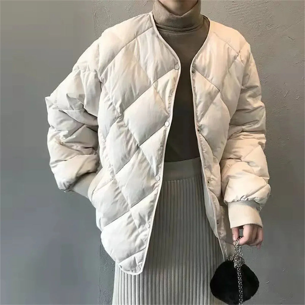 Quilted O-Neck Single Breasted Winter Coat - Jackets - Jacket - 1