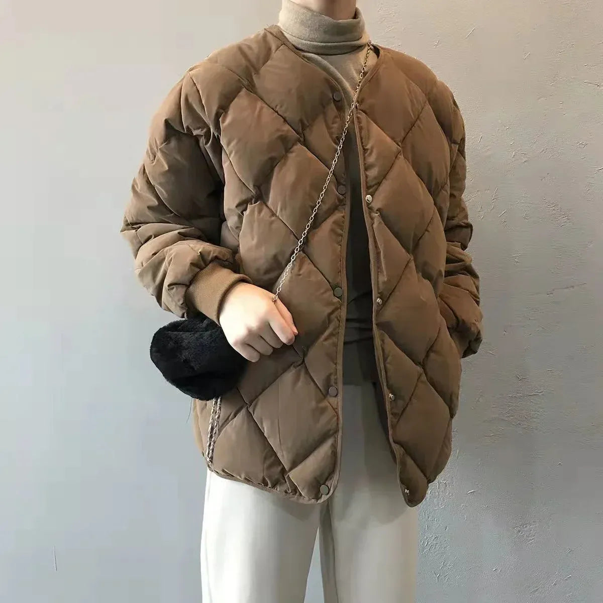Quilted O-Neck Single Breasted Winter Coat - Jackets - Jacket - 5