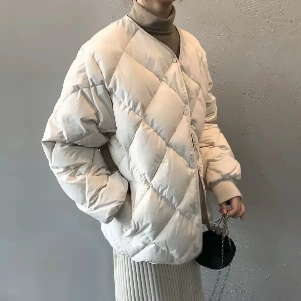 Quilted O-Neck Single Breasted Winter Coat - Jackets - Jacket - 6