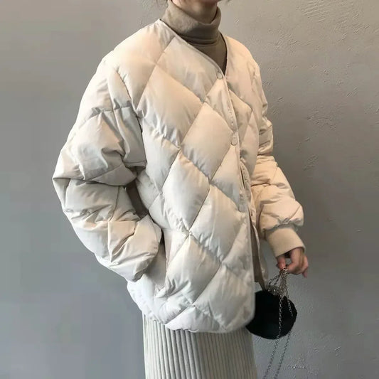 Quilted O-Neck Single Breasted Winter Coat - Jackets - Jacket - 6