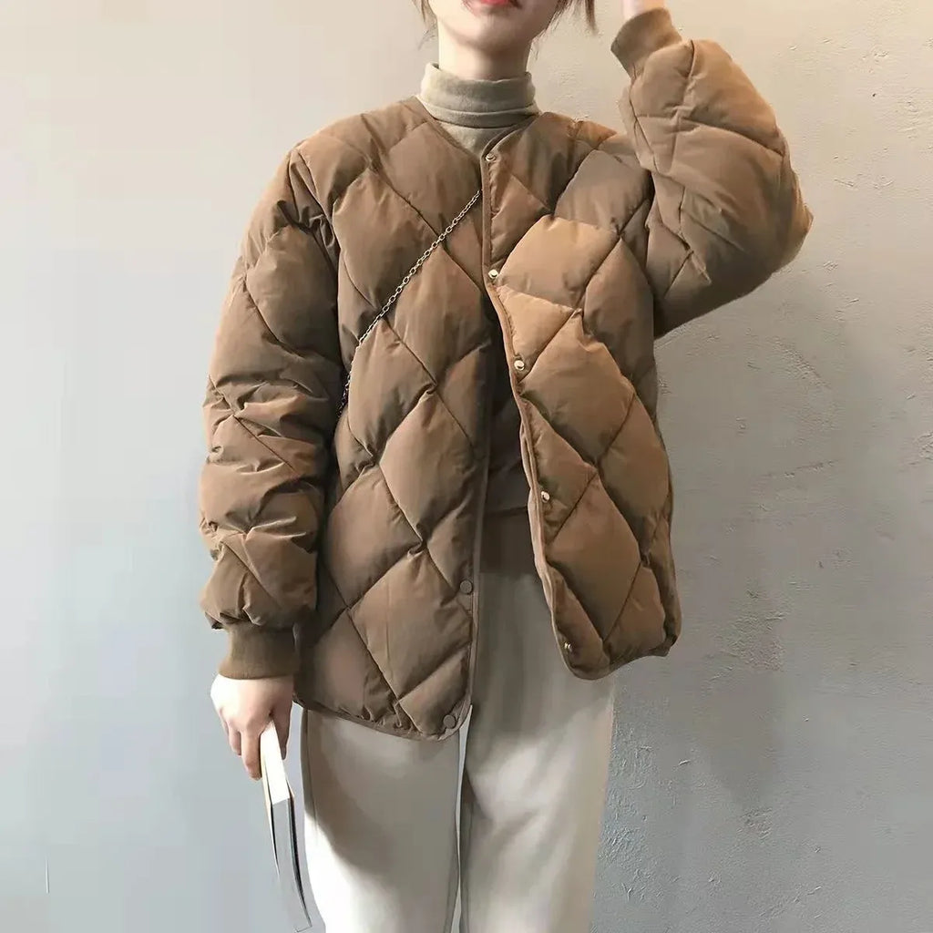 Quilted O-Neck Single Breasted Winter Coat - Jackets - Jacket - 7