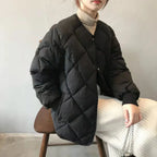 Quilted O-Neck Single Breasted Winter Coat - Jackets - Jacket - 8