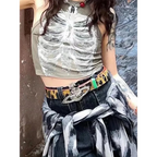 Punk Skeleton Ribcage Graphic Crop Top - Women’s Clothing & Accessories - Crop Tops - 4