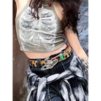 Punk Skeleton Ribcage Graphic Crop Top - Women’s Clothing & Accessories - Crop Tops - 5