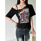 Punk Harajuku Off Shoulder T-Shirt - T-Shirts - T-Shirts - 2