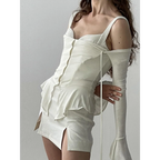 Off Shoulder Long Sleeve T-shirts - T-Shirts - Long - V-neck - T-Shirts - 16