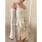 Off Shoulder Long Sleeve T-shirts - T-Shirts - Long - V-neck - T-Shirts - 5