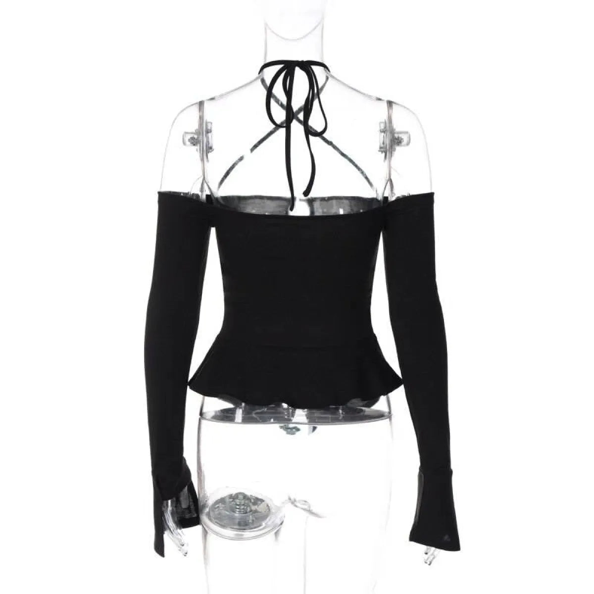 Off Shoulder Long Sleeve T-shirts - T-Shirts - Long - V-neck - T-Shirts - 9