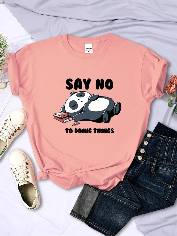 ’Say No To Doing Thing’ Sleeping Panda T-Shirts - T-Shirts - Shirts & Tops - 3 - 2024