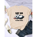 ’Say No To Doing Thing’ Sleeping Panda T-Shirts - T-Shirts - 14