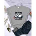 ’Say No To Doing Thing’ Sleeping Panda T-Shirts - T-Shirts - 13