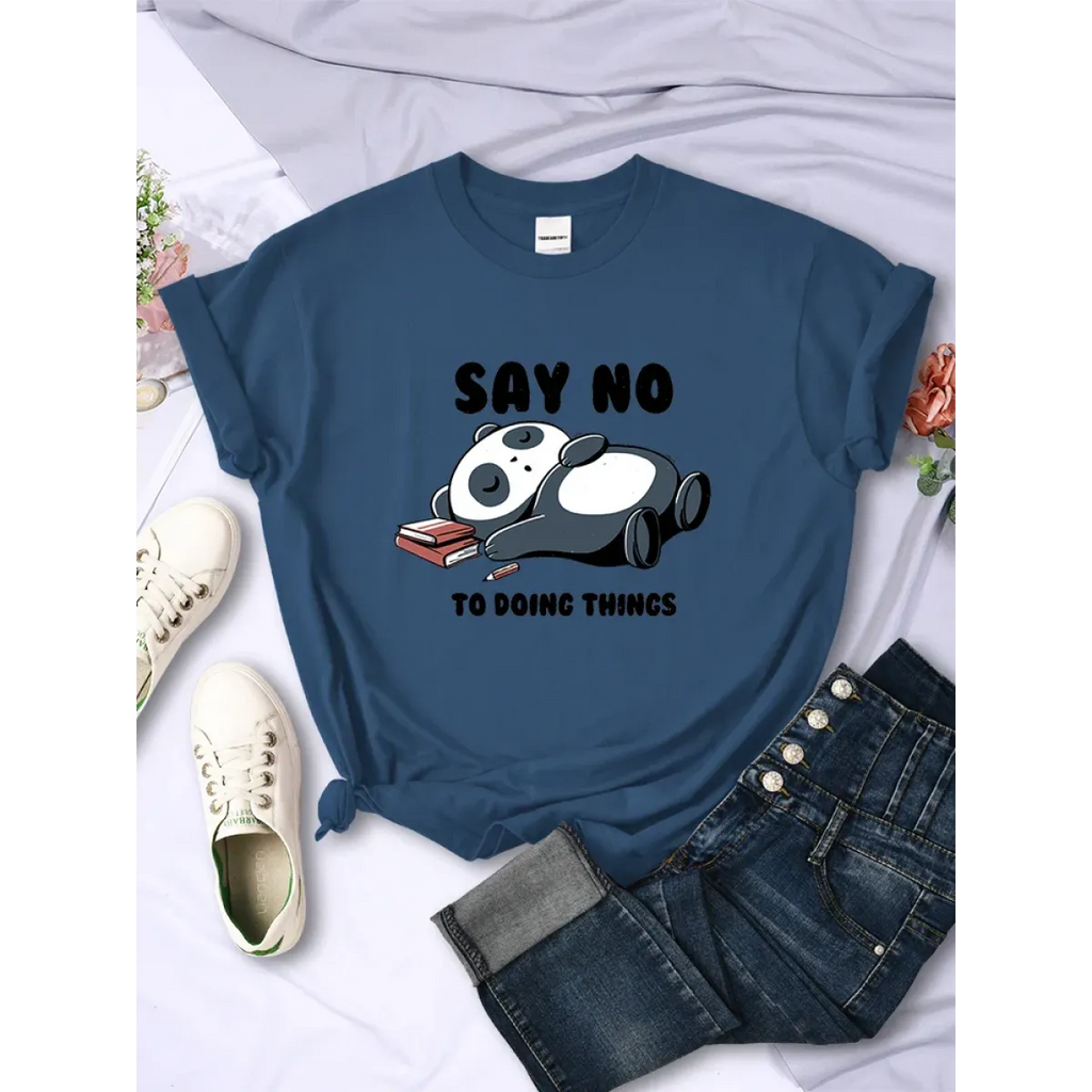 ’Say No To Doing Thing’ Sleeping Panda T-Shirts - T-Shirts - 8