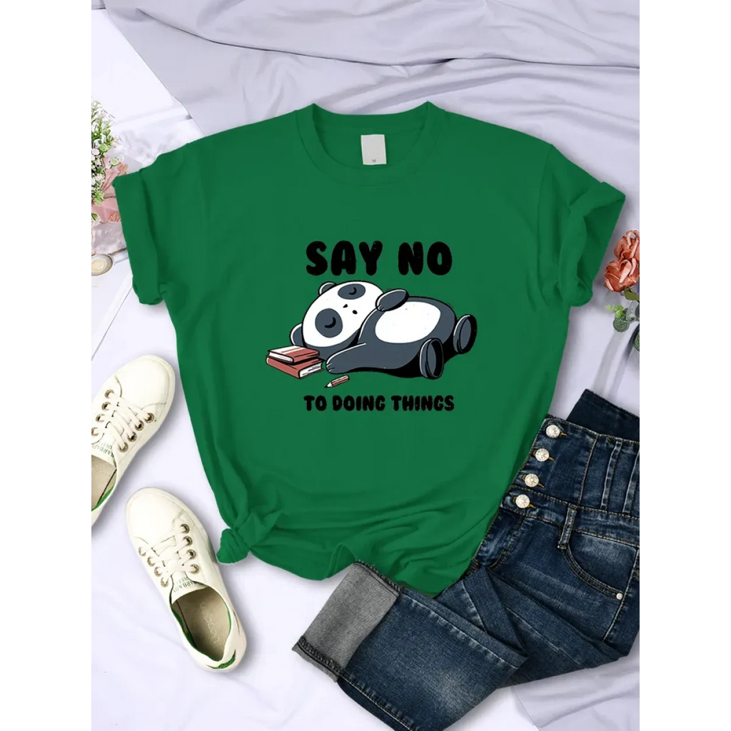 ’Say No To Doing Thing’ Sleeping Panda T-Shirts - T-Shirts - 7