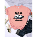 ’Say No To Doing Thing’ Sleeping Panda T-Shirts - T-Shirts - 3