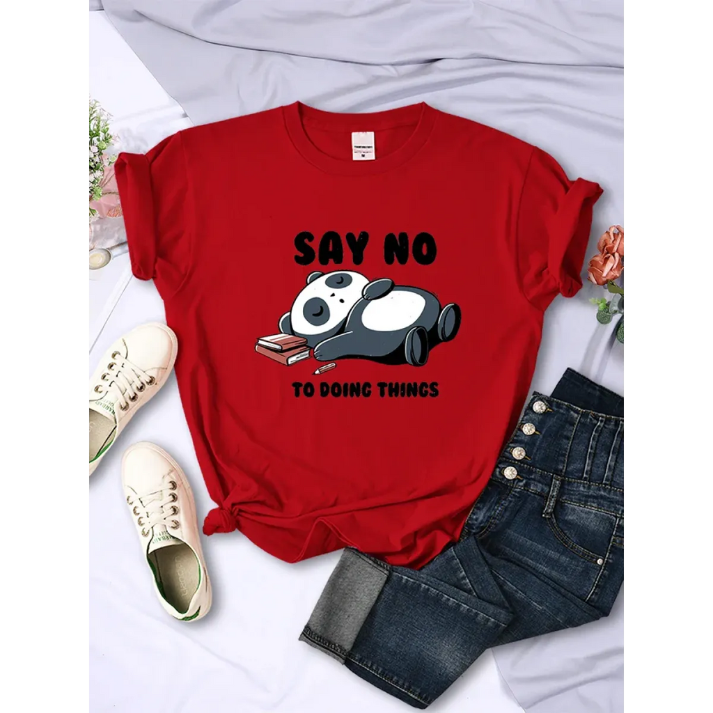 ’Say No To Doing Thing’ Sleeping Panda T-Shirts - T-Shirts - 11
