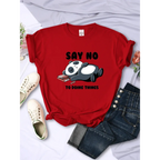 ’Say No To Doing Thing’ Sleeping Panda T-Shirts - T-Shirts - 11