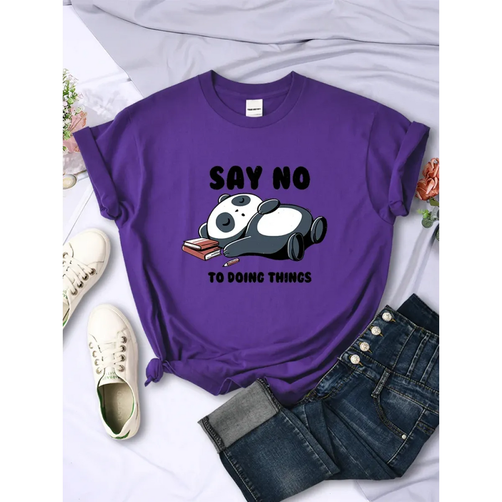 ’Say No To Doing Thing’ Sleeping Panda T-Shirts - T-Shirts - 9