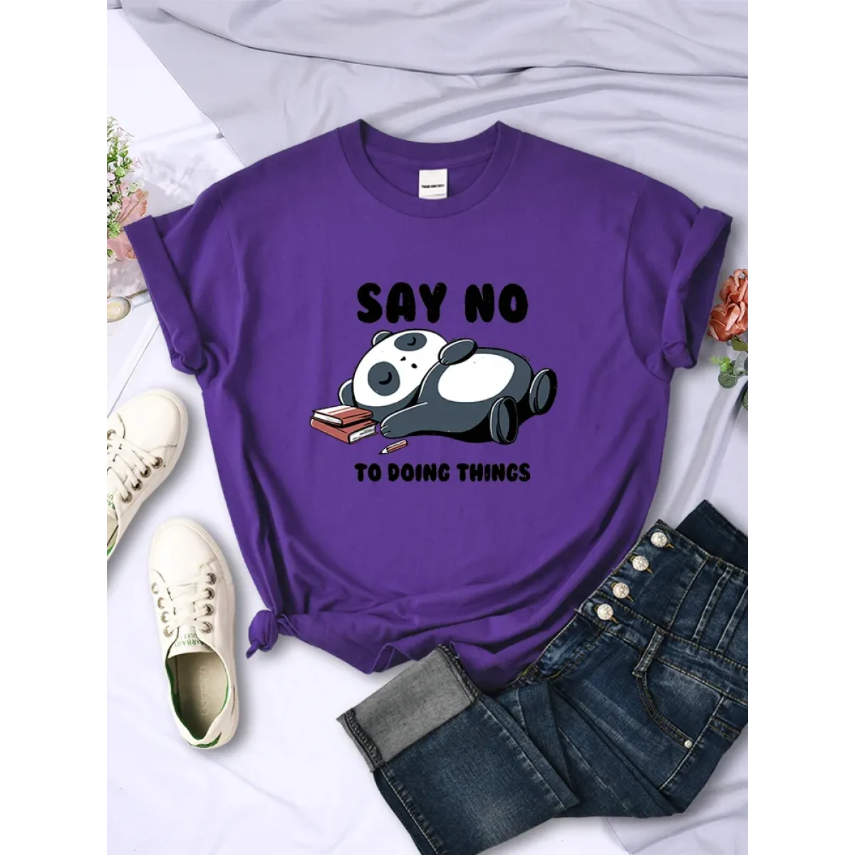 ’Say No To Doing Thing’ Sleeping Panda T-Shirts - T-Shirts - 9