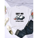 ’Say No To Doing Thing’ Sleeping Panda T-Shirts - T-Shirts - 2