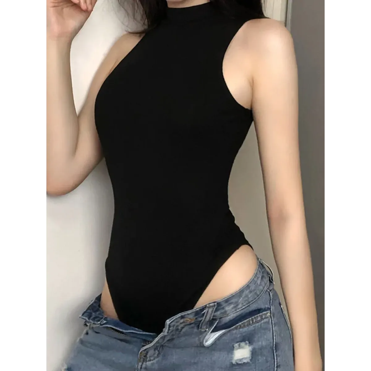 Gothic High Neck Sleeveless Bodysuit - Women’s Clothing & Accessories - Bodysuits - 1