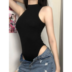 Gothic High Neck Sleeveless Bodysuit - Women’s Clothing & Accessories - Bodysuits - 2